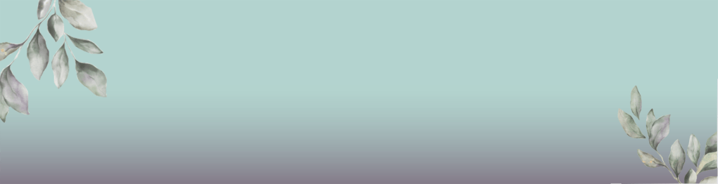 Picture shows a gradient from teal at the top to purple on the bottom. Outlined leaves in dark green, cream, and purple are in the upper left and lower right corners. Secondary branding look for Gogi Hale Licensed Professional Counselor